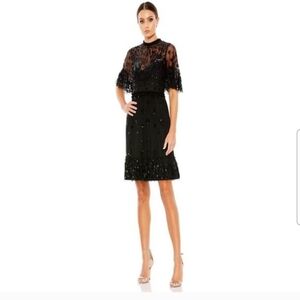 NWT Mac Duggal Sequin High Neck Cocktail Mini Dress. Size 6